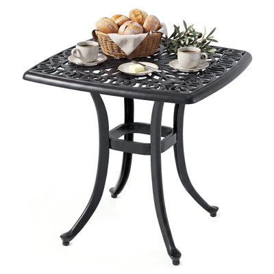 Square Metal Outdoor with Umbrella Hole Bistro Table - 54 cm W 54 cm D