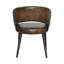 Chaise de salle à manger Thorpe en cuir whisky antique avec pieds en noyer