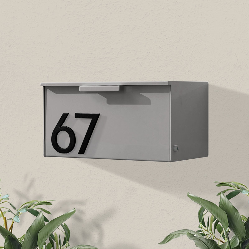 Boîte aux lettres murale Short Stack, Noir, gris, Oui