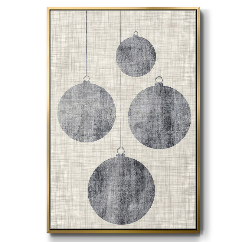 " Sophisticated Christmas Collection E ", Gold Floater Framed, 37" H x 25" W x 1.5" D