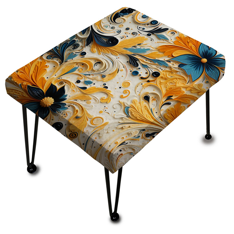 Tribal Fusion Marble Pattern - Marble Rectangle Ottoman