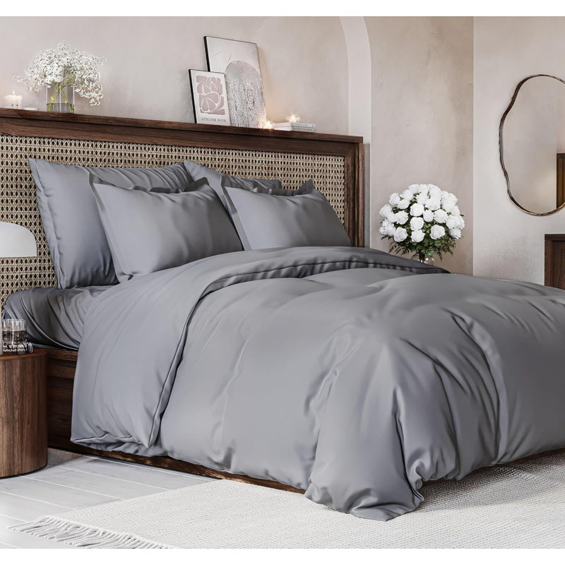 Premium 3-Piece Duvet Cover Set - Hotel Quality Soft & Cooling Comforter Cover With Zipper & Matching Pillowcases, Full