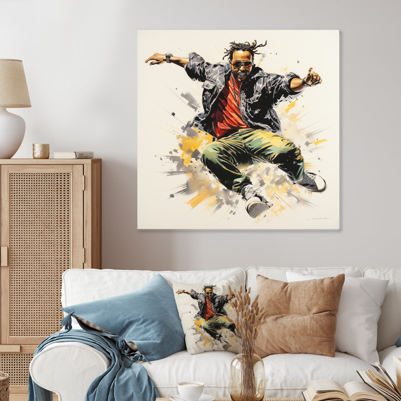 Street Art Dance I - African American Art Metal Wall Art, 16" H x 16" W