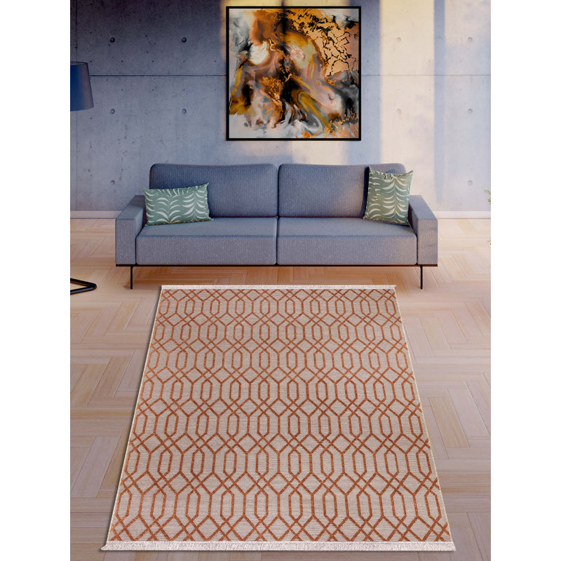 Rambiri Rectangle Geometric Chenille Indoor / Outdoor Area Rug, Rectangle 2'7" x 4'11"