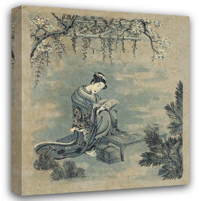 «Red Garden Barrel Studio® Inconnu», art japonais sur toile tendue, H 40 po x l 36 po
