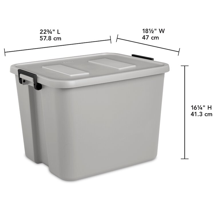 Mainstays 20 Gallon Latching Handle Cool Grey Storage Container, Set of 8 