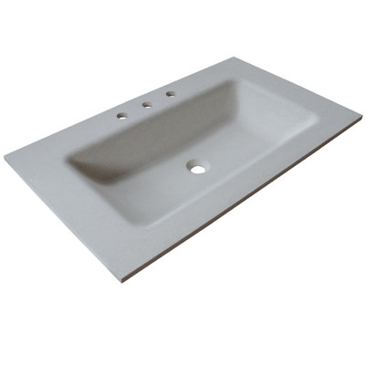 KonKrete 37'' Stone Single Bathroom Vanity Top with Sink