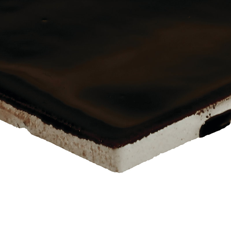 Carreau mural fabriqué à la main 4 x 4 Daltile Nu Bare (100 pièces par carton) (12,80 pieds carrés par carton), Ebony