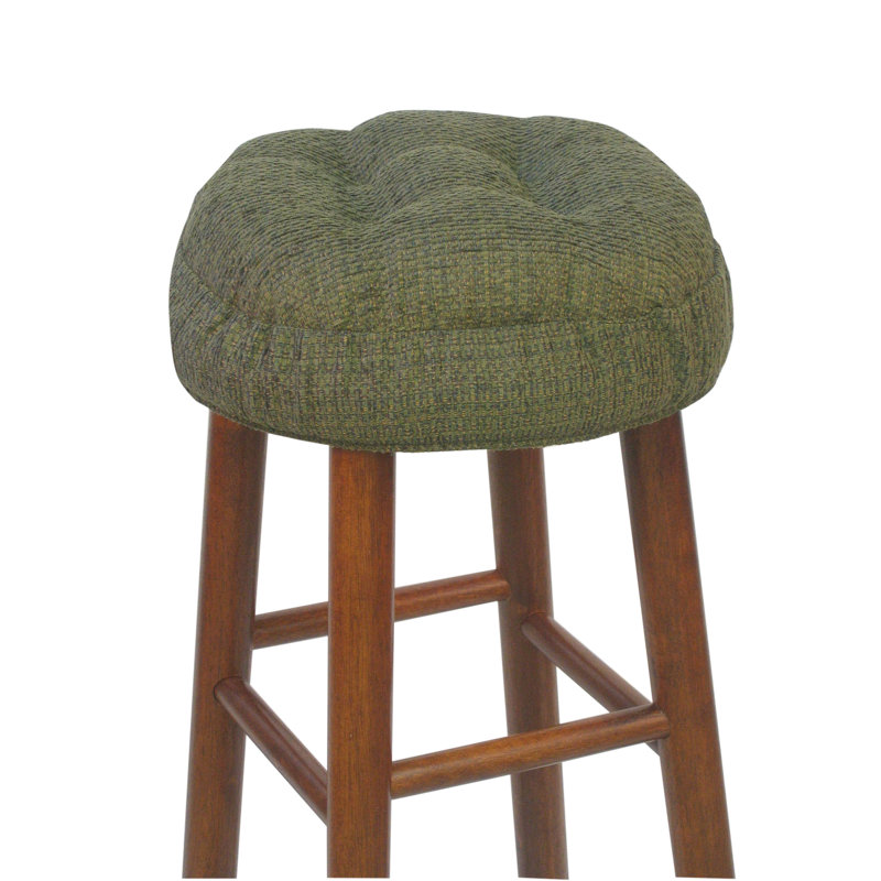 Coussin de tabouret de bar texturé antidérapant, rond de 14 pouces, ensemble de 4, Vert