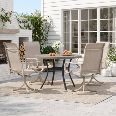 4-Person Outdoor Patio Dining Set With Swivel Chairs