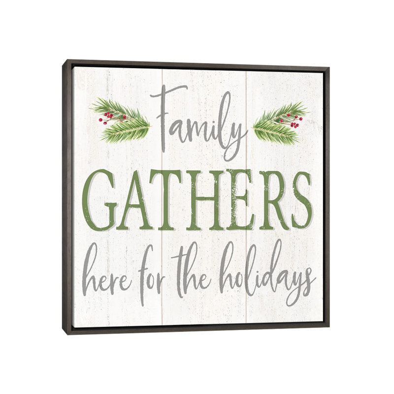 «Peaceful Christmas Square Gather» par Tara Reed - reproduction d'art textuel, H 26 po x l 26 po x P 1,5 po, Aucun mat