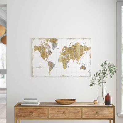 Gilded Map - Wrapped Canvas Print
