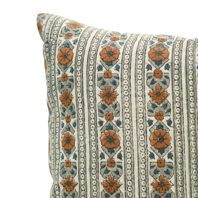 Housse de coussin à motif de blocs Fab Fabine, fleur de Rakhi, H 14 po x l 14 po
