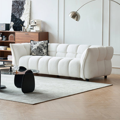 Sherpa fabric straight-row sofa