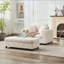 Chaise longue avec repose-pieds de rangement amovible et tissu velours côtelé