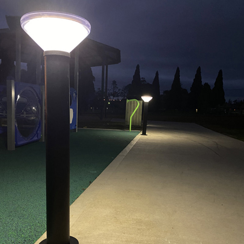 Solar Black LED Vandal Resistant Pathway Bollard Light