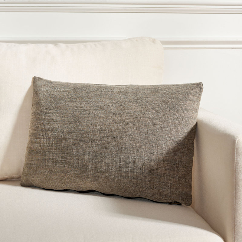 Rectangular Cotton Pillow Cover & Insert, Brown