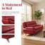 Ensemble de salon et canapé 2 pièces en similicuir rouge-1358734668