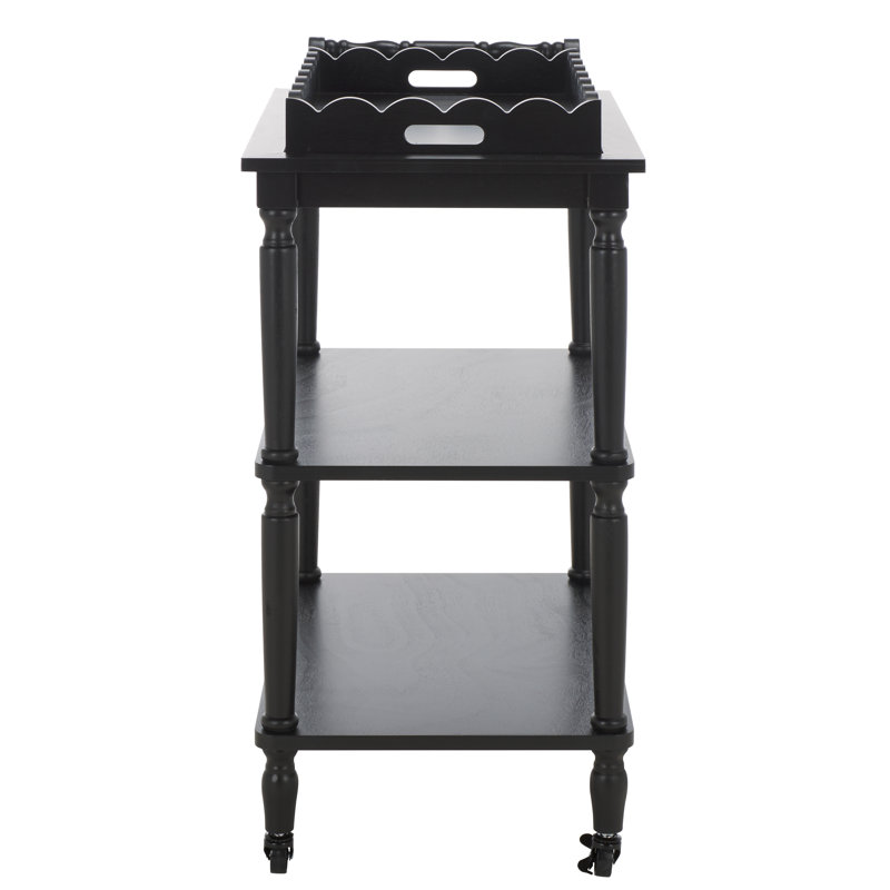 Edan 3 Tier Dining Cart, Matte Black