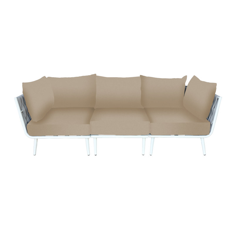 Cayman Sofa, White, Tan