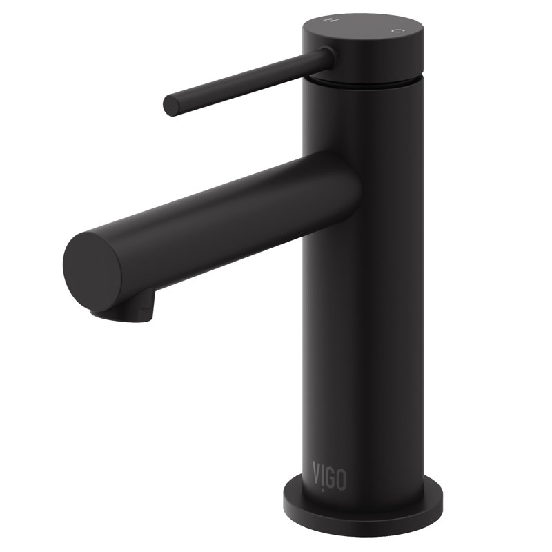 Robinet pour salle de bain à poignée simple à un trou H 6 po Jewel, Noir mat