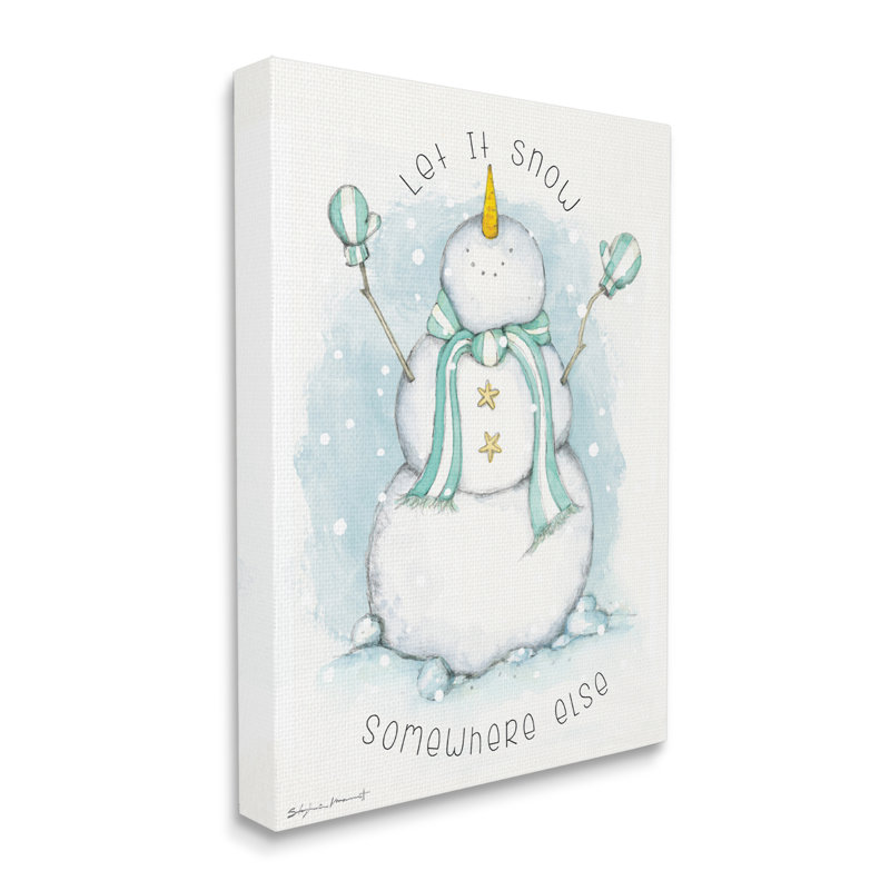 Let It Snow Somewhere Else Nautical Snowman, Toile tendue, H 20 po x l 16 po