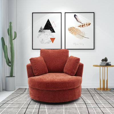 40" W Dahlonega Slipcovered Swivel Barrel Chair