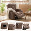 Fauteuil releveur électrique avec massage et chauffage, en coton brun, style moderne.-1556161030