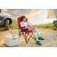 Chaise de jardin robuste à haut dossier avec support 250LBS, chaise pliante portative avec porte-gobelet - rouge