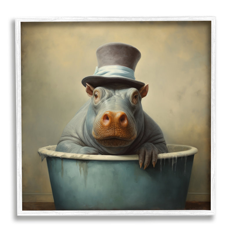 " Hippo Rustic Tub ", 12" H x 12" W x 0.5" D