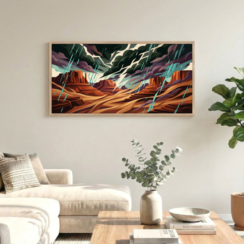 Ensemble de 1 tableau sur toile de Stormy Canyon, L 58 po x H 28 po, Naturel