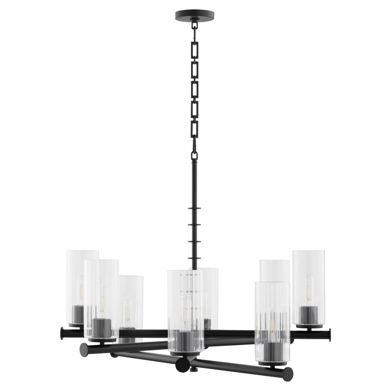 MERCIER 8 Light Chandelier, Matte Black