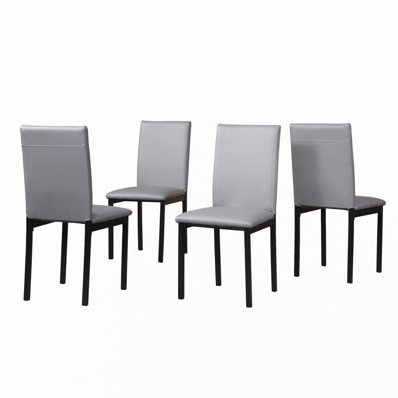 Chaises de salle à manger en similicuir, Gris