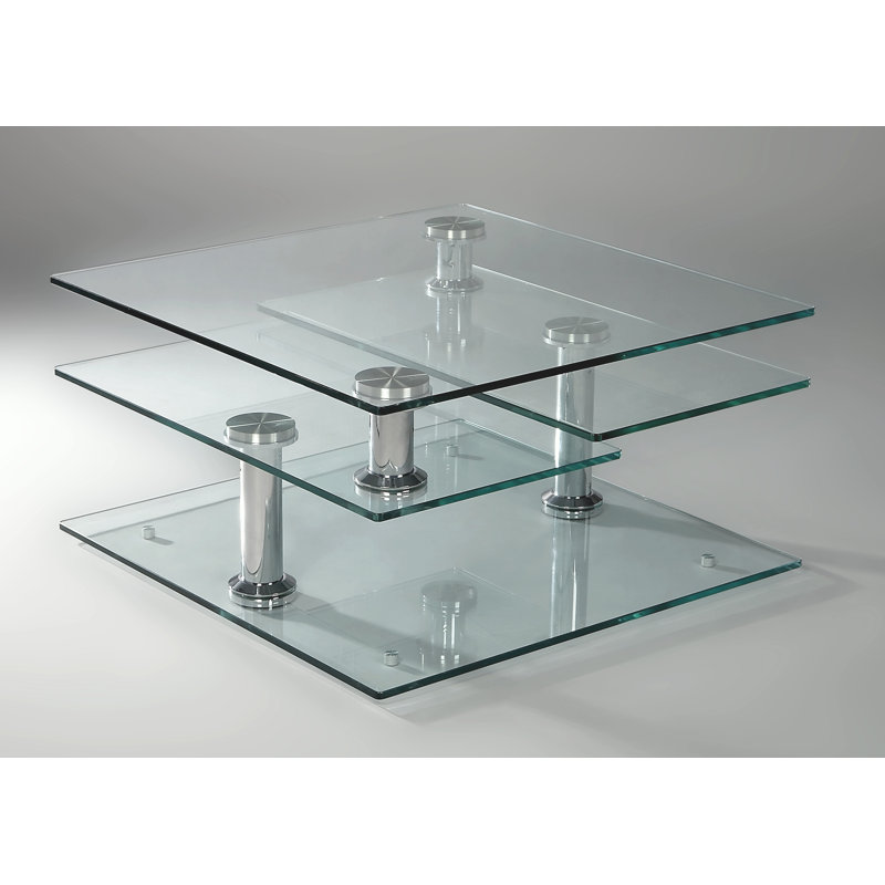 Endeavor Contemporary Multi-Top Motion Glass Cocktail Table