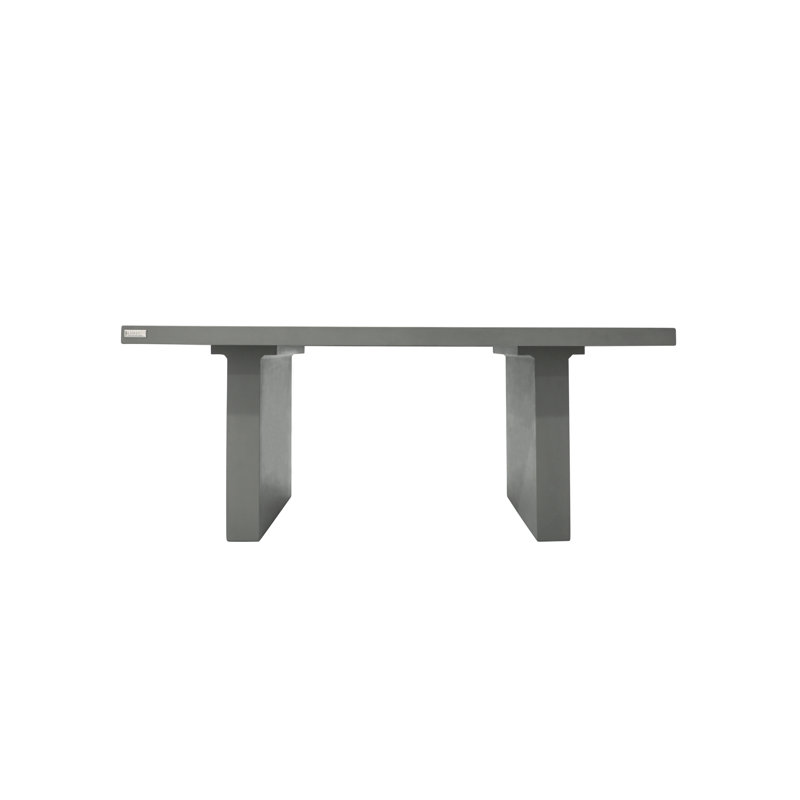 Elementi Home Santiago 72" Rectangular Space Grey Concrete Dining Table for Indoor and Outdoor Use