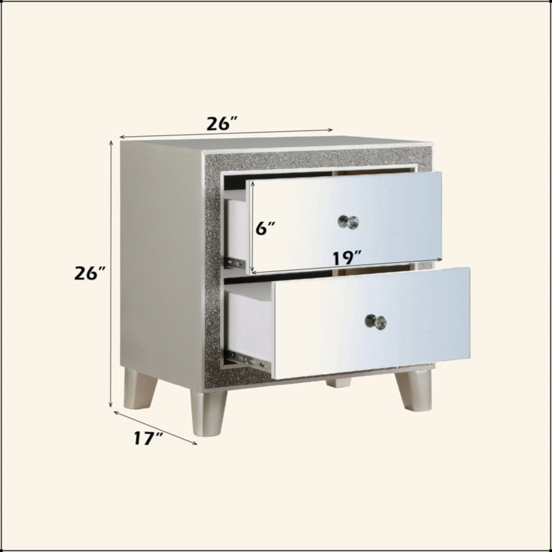 Table de chevet à finition miroir Sliverfluff