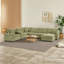 Canapé d'angle 5 places avec rangement intégré et porte-gobelets, revêtement en tissu chenille confortable-2119235336