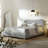Modern Upholstered Platform Bed with Curved Headboard and Rounded Footboard-710002149-710002145