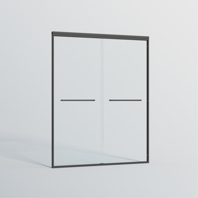 56-60 In. W X 72 In. H Double Sliding Shower Door, Semi-Frameless Bypass Bathroom Sliding Door With 1/4" (6Mm) Tempered Glass For Walk-In Shower