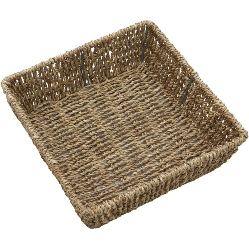 MantraRaj Seagrass Square Storage Tray Hand-Woven for Storage Breakfast Decorative Wicker Tray
