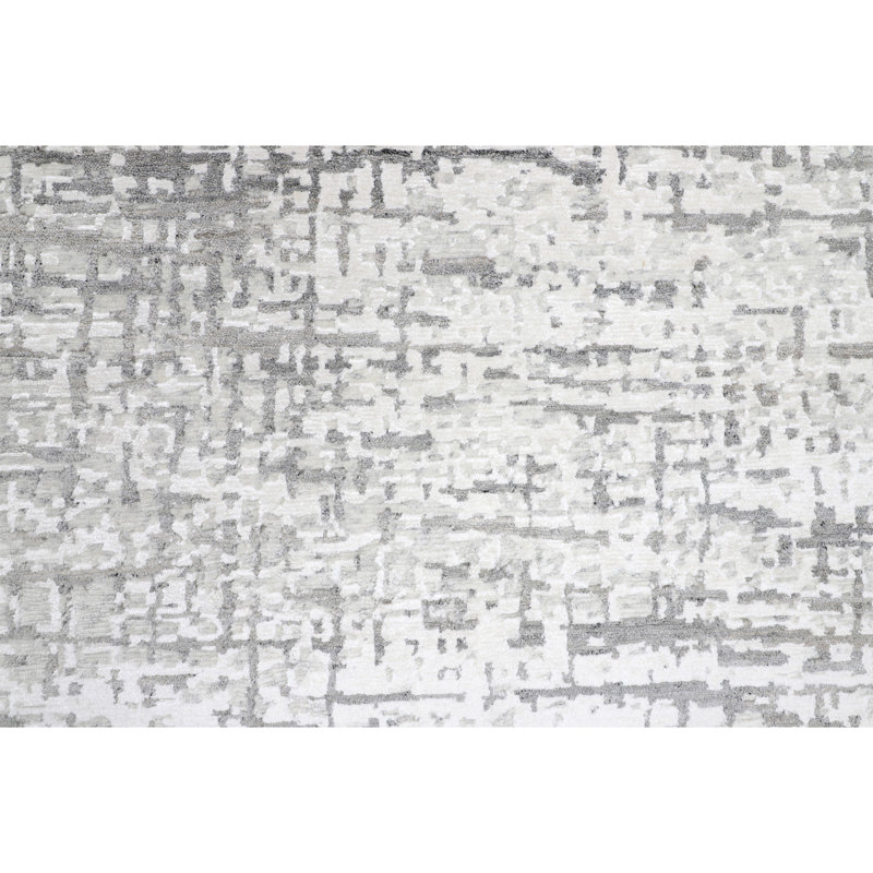 Tapis ivoire noué à la main de haute qualité, Rectangle 9 pi x 12 pi