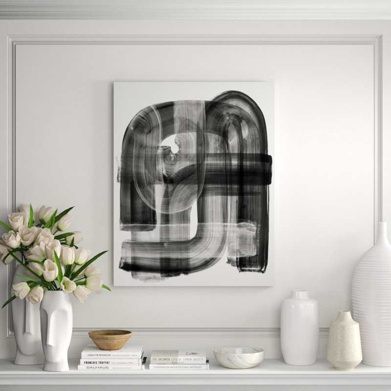 Stroke Layering In Black LI Painting by Guseul Park, Glass Coat, 38" H x 30" W x 1.5" D