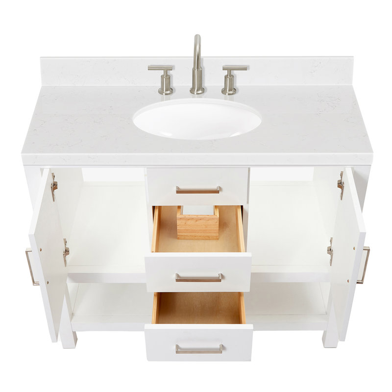 Bayhill Single Vanity, White, 54"