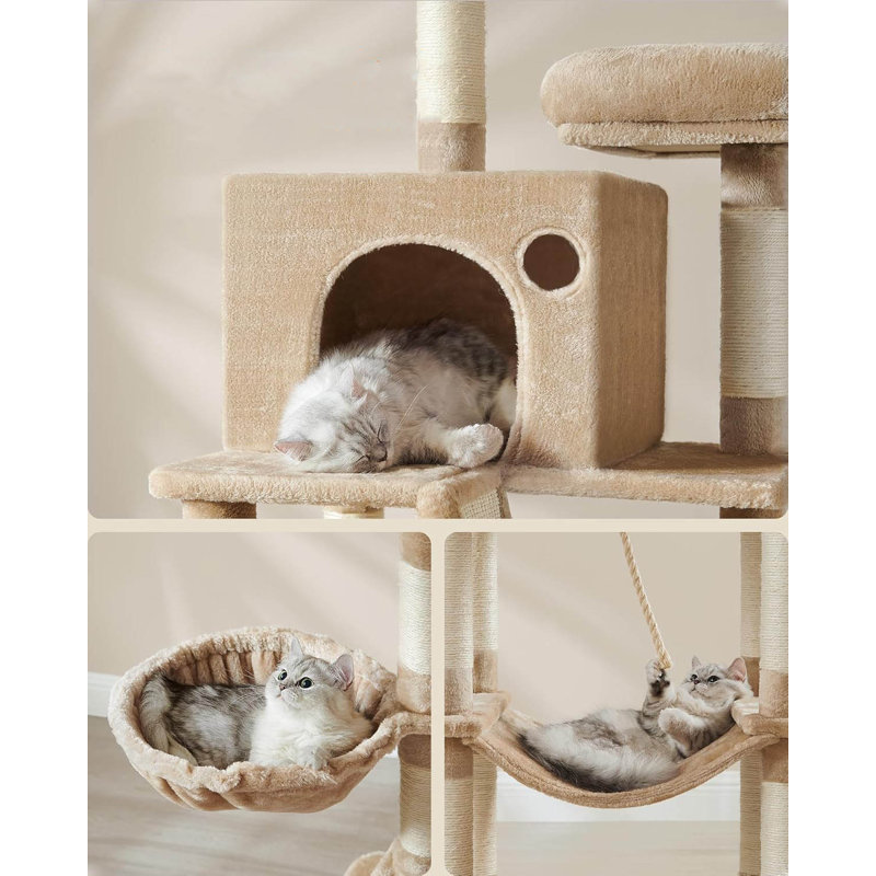 206cm H Cat Tree, Camel Brown