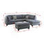 3 pièces Canapé modulaire gris et gris