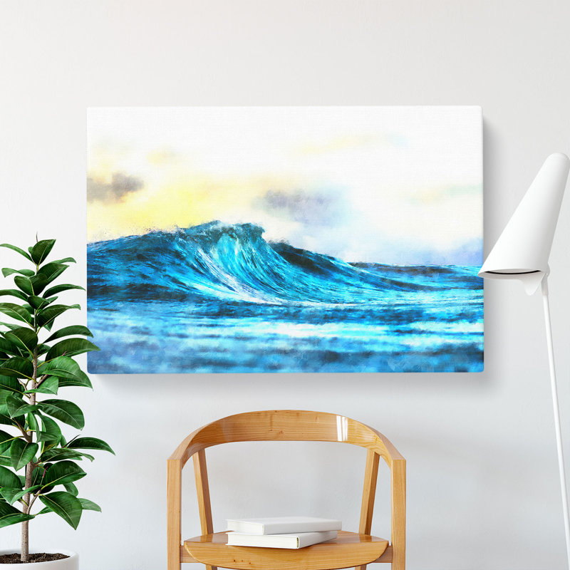Wave View - Wrapped Canvas Painting, 60cm H x 91cm W x 4cm D