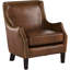 Chaise de salon en cuir fleur de qualité supérieure, brun, accoudoirs de luxe à assise confortable, revêtement