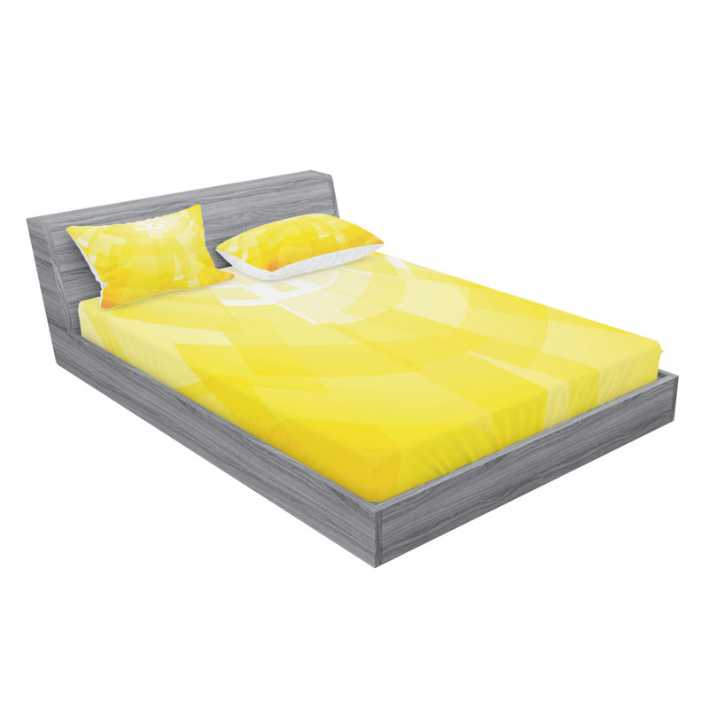 Microfiber Geometric Sheet Set, Queen Sheet Set with Fitted Sheet