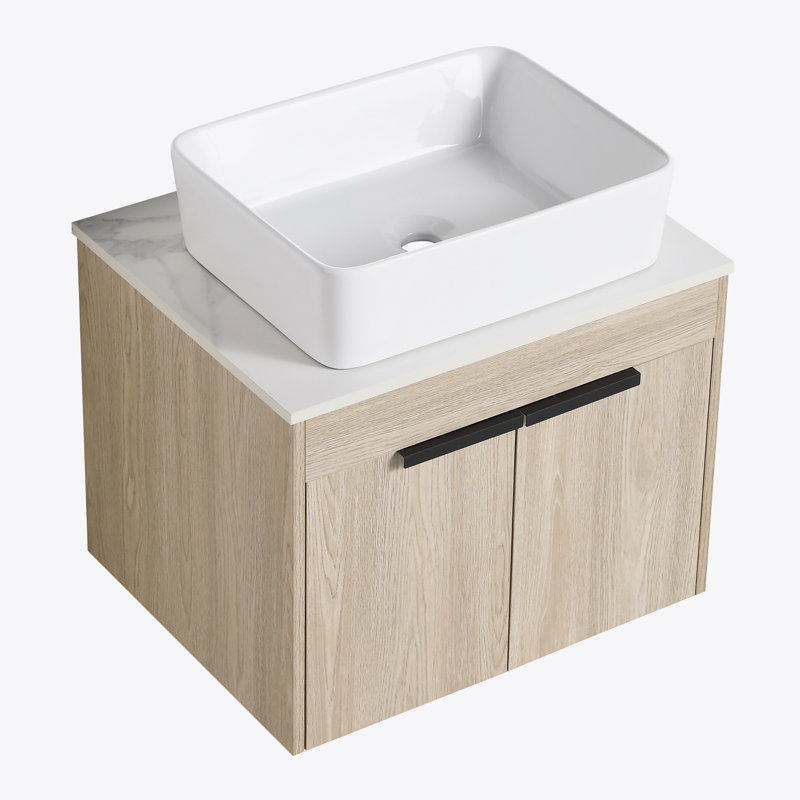 24 " Modern Design Float Bathroom Vanity With Ceramic Basin Set