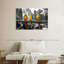 «Horizontal Vivid BW Abstract», reproduction sur toile-25417988
